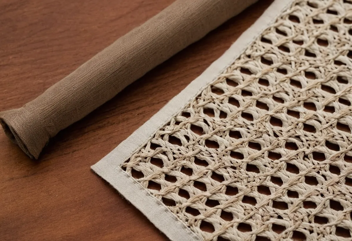 Laser-cut cotton canvas with sealed, non-fraying edges