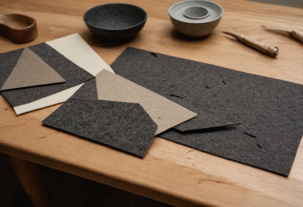 Laser-cut wool felt shapes with clean sealed edges
