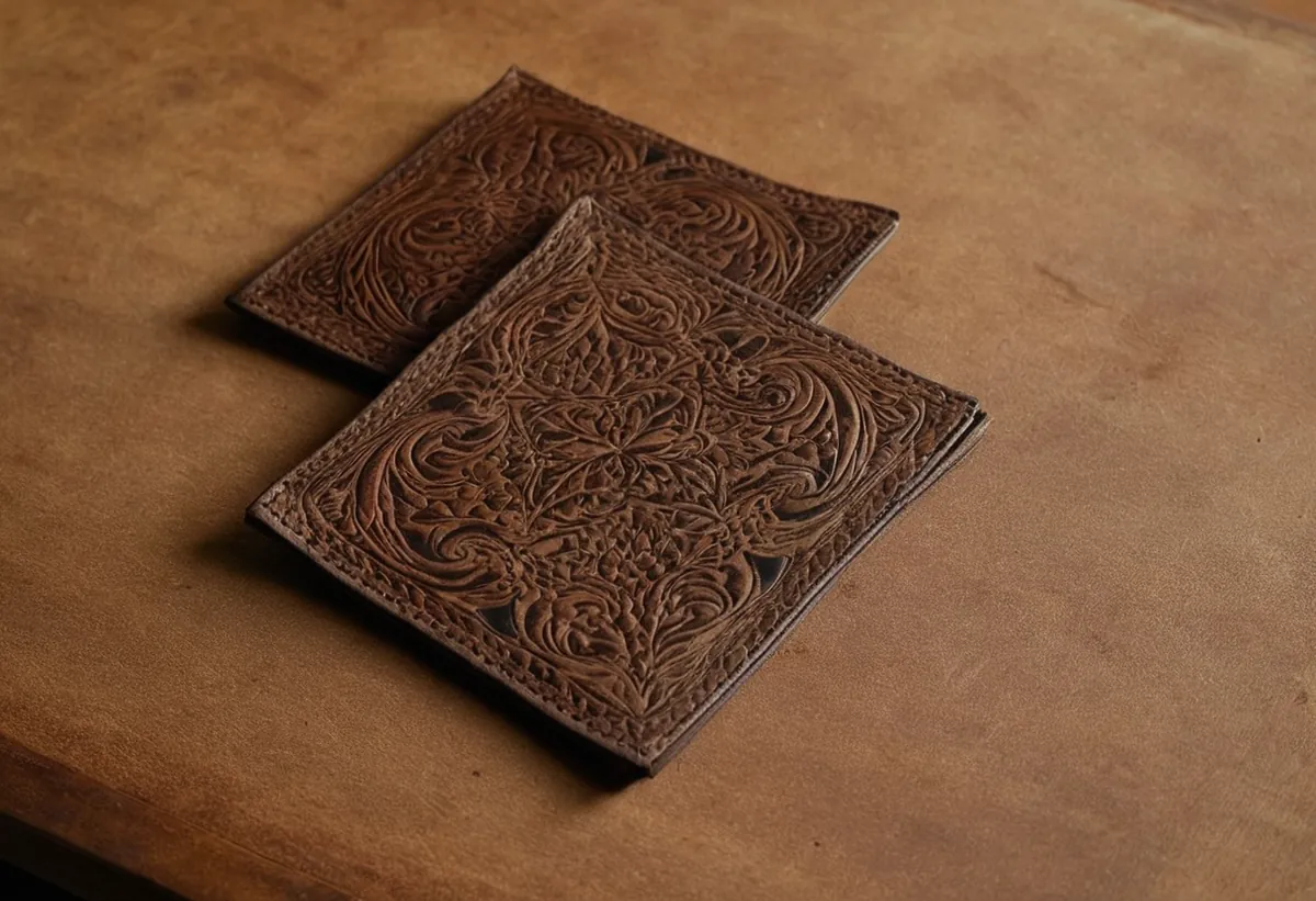 Laser-engraved vegetable-tanned leather patches