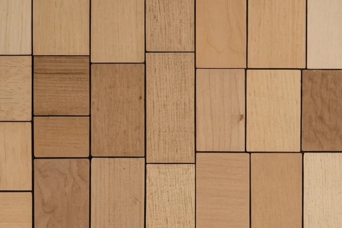 A laser power and speed test grid burned into plywood